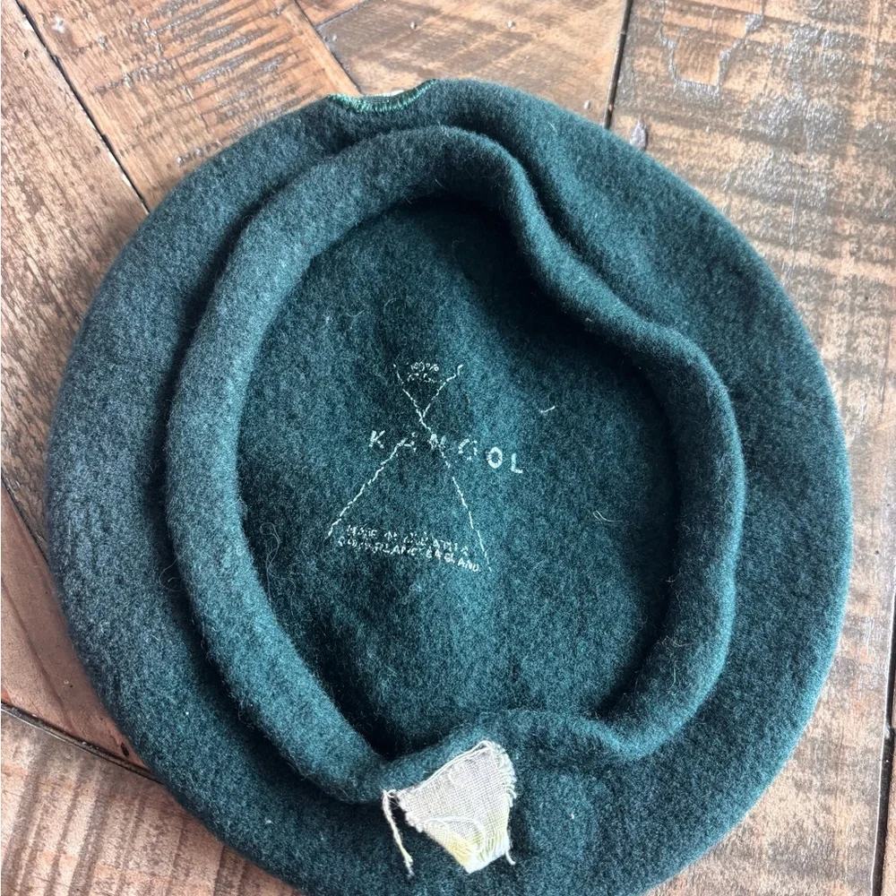 VINTAGE 1960’S GIRL SCOUTS GREEN KANGUL BERET 100% WOOL